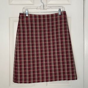 Ann Taylor Pink and Black Checkered Professional Skirt Size 8